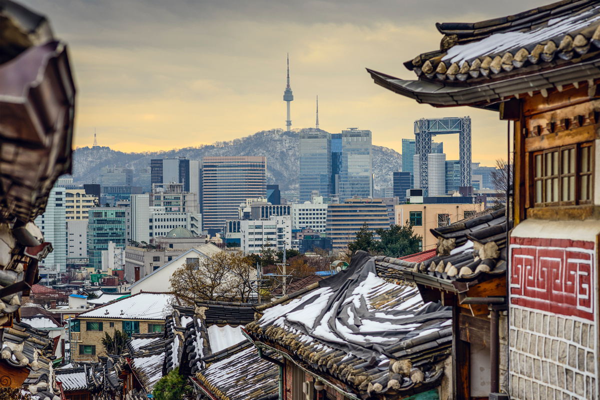 Seoul, South Korea Historic Distric and Skyline